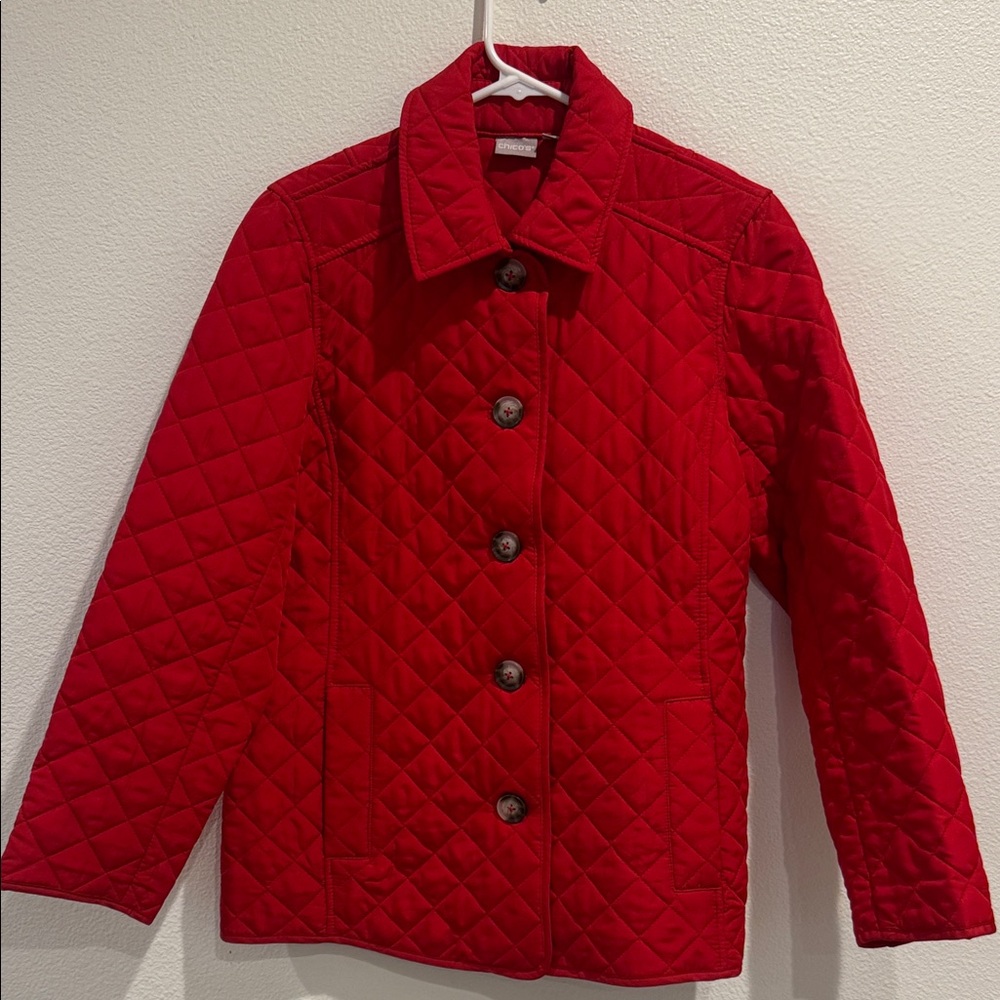 Women’s Chico's Red Quilted Puffer Jacket